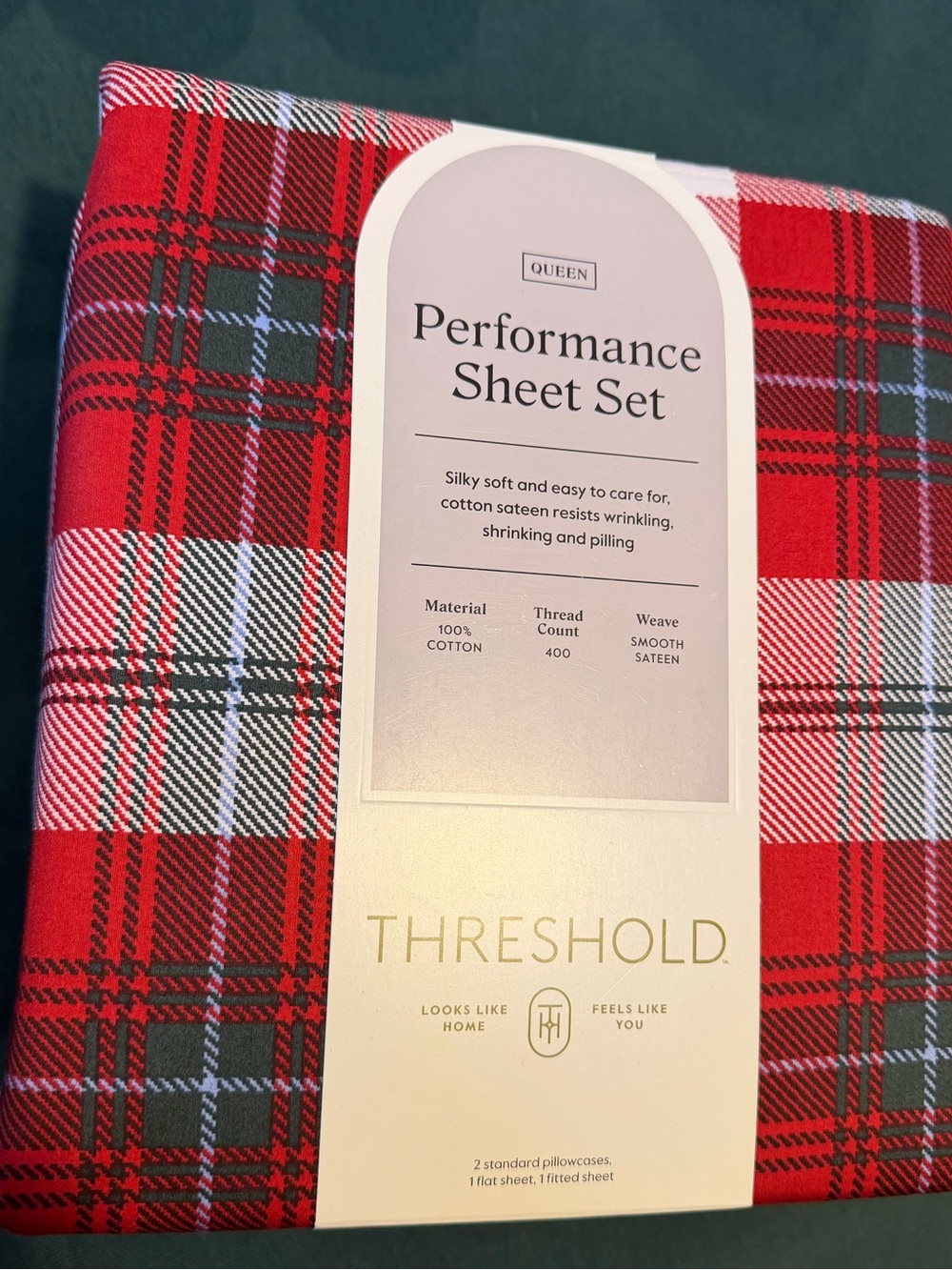 Threshold Sheet Set - Red Plaid (Queen)